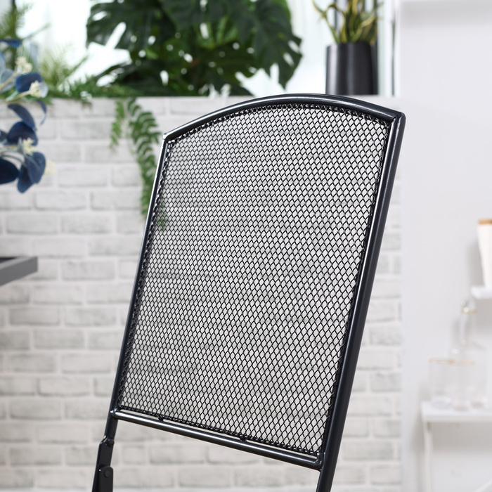 Набір бістро Outsunny Garden Seating Group 3 особи з 1 столом і 2 розкладними стільцями, метал сірий для тераси та балкона