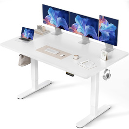 Регульований стіл Claiks 160x80 см (FSC®), 80 кг, 3 пам'яті, для дому/офісу, білий