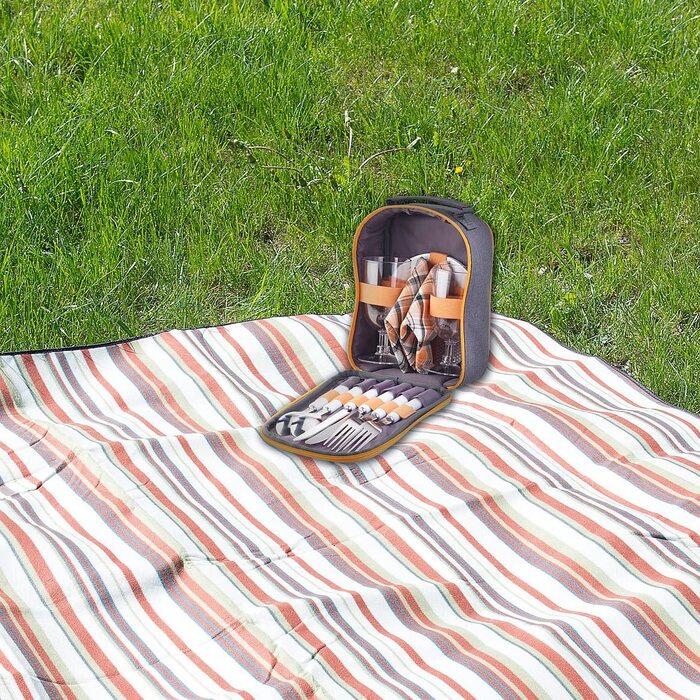 Набір для пікніка Pearl: посуд для 2 осіб (склянки, серветки, тарілки, столові прибори)