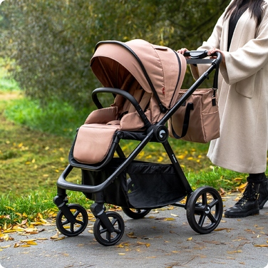 Дитячий прогулянковий візок Kidnort Älskar, коричневий, алюмінієвий, з аксесуарами