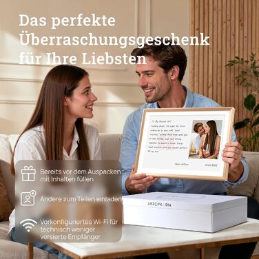 Цифровий фоторамка ARZOPA 14 дюймів: Металевий корпус, хмарне сховище, FHD 1920x1200, сенсорний екран, для подарунків