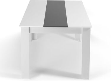 IDMarket Комплект обіднього столу та 6 стільців Georgia/Romane, 140 см, білий та сірий