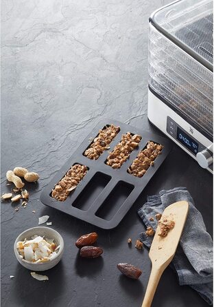 Сушарка для фруктів та овочів WMF Küchenminis Edelstahl, з 5 лотками, таймер до 24 годин, аксесуари для мюслі