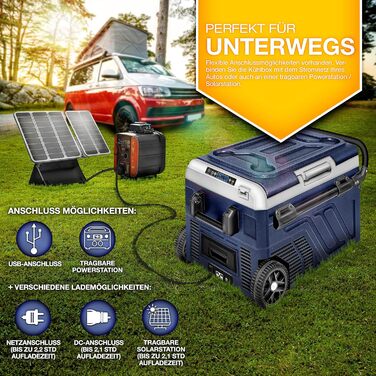 Автомобільний компресорний холодильник Tillvex 40-60 л з WiFi та охолодженням до -20°C (Navy Blue) | Електрична автохолодильна сумка 12/24V/230V для авто, вантажівок, кемпінгу з акумулятором