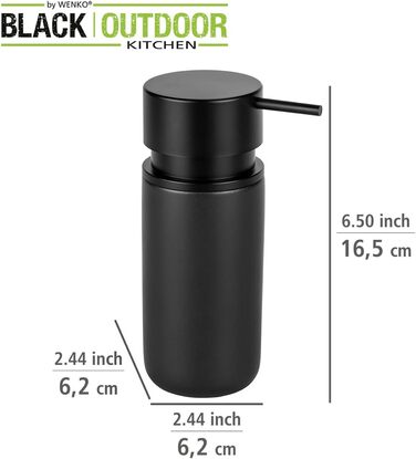 Дозатор для мила Silo Black, 250 мл, 6,2 х 16,5 см