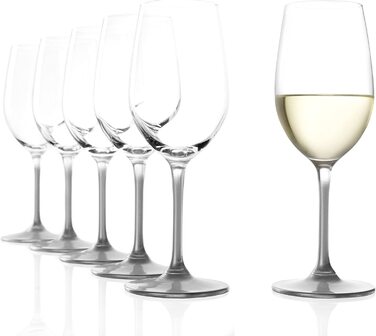 Келихи для білого вина Stlzle Lausitz Event 360 мл зі срібла I Набір келихів для білого вина 6 шт. я келихи для вина, які можна мити в посудомийній машині I Набір келихів для білого вина небиткий I високоякісний кришталевий келих I найвища якість