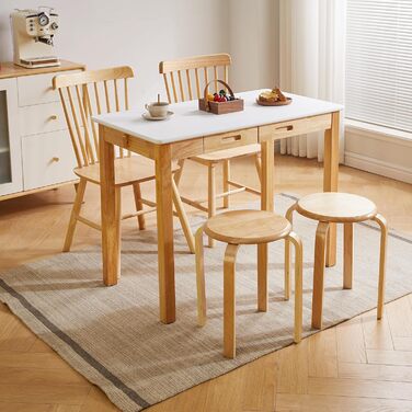 Дерев'яний письмовий стіл з шухлядою та вішалкою, компактний комп'ютерний стіл, 100 x 50 x 75 см, YD-WD01N