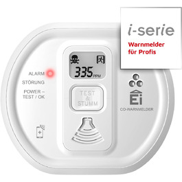 Детектор чадного газу Ei Electronics Ei208D з LCD-дисплеєм, 10 років роботи від батареї, автономний, білий (i-Series з дисплеєм)