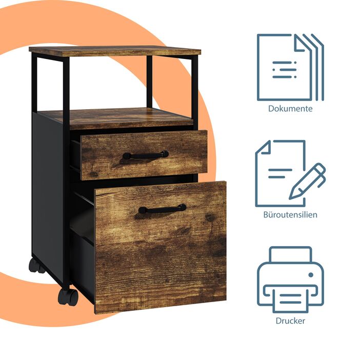 Ящик на колесах Relaxdays з двома шухлядами