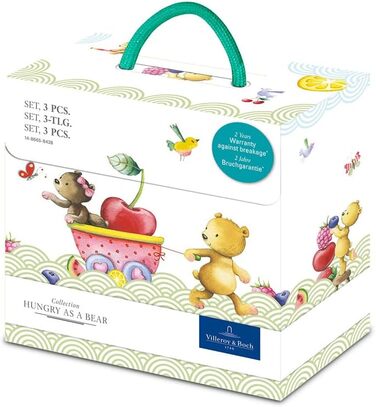 Набір дитячого посуду Villeroy & Boch Hungry as a Bear (3 шт.) - зелений, преміум-посуд