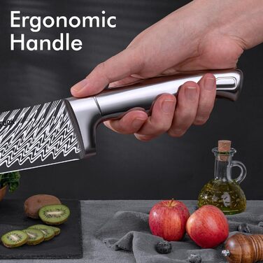 Набір кухонних ножів 15 предметів з точилкою, нержавіюча сталь, сріблястий колір