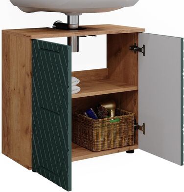 Підставка під раковину Vicco Grün/Goldkraft Eiche Irma, 60x59x30 см - шафка для ванної кімнати, 60 см