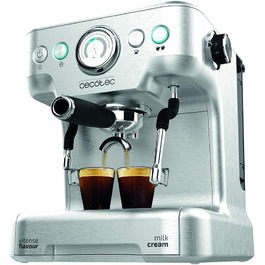 Еспресо-машина Cecotec Cumbia Power Espresso 20 Barista Aromax: 2900 Вт, 2 системи нагріву, 20 бар, манометр, подвійний фільтр