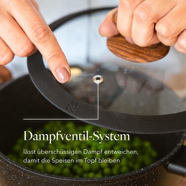 Набір посуду FLORINA MASTER BLACK 6 предметів: каструлі та сковороди з алюмінію з кришками, для індукції, газу, електроплити, кераміки. Можна мити в посудомийній машині