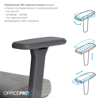 Крісло офісне OfficePro Wave OC599-B-DG-DG