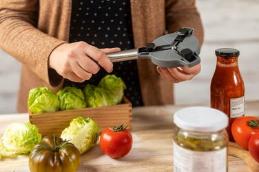 Відкривачка для кришок Kuhn Rikon Deluxe Gripper, сіра, легко відкриває кришки, підходить для гладких та зрізаних кришок