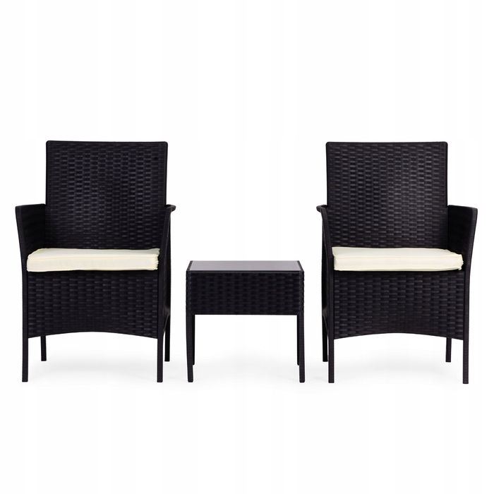 Комплект садових меблів MultiGarden із пластику, чорний, 3 предмети