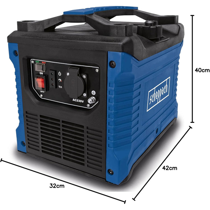 Генератор бензиновий Scheppach SG1600i інверторний, 2000W, 2 розетки 230V, 2 USB, 64dB