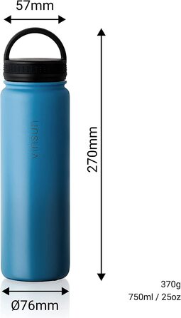 Пляшка для пиття з нержавіючої сталі Vinsun-3 кришки-герметична, підходить для карбонізації, не містить бісфенолу А-Термос для занять спортом, активного відпочинку, школи, коледжу, велосипеда, офісу, тренажерного залу (синій, 750 мл)