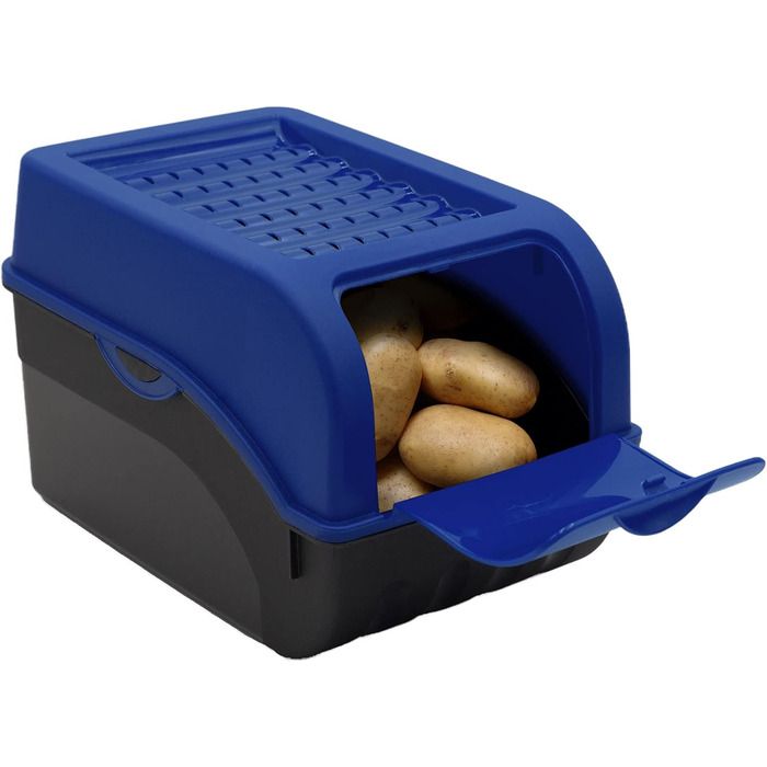 ARTECSIS Коробка для зберігання картоплі, білий колір, набір 2 шт. | Організатор для овочів з кришкою, 4 кг, з наліпками