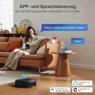Робот-пилосос Lubluelu SL60 Pro 3-в-1 з док-станцією, Lasernavigation, APP управління, 4500Pa, для твердих поверхонь, килимів, шерсті тварин