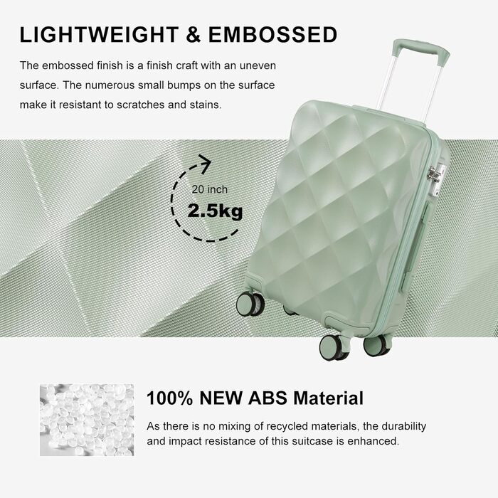 Набір валіз Sea Choice Hardshell Trolley 5шт. з TSA замком, колесами 4 шт. (55/65/76 см), рожеве золото. В комплекті: сумка для подорожей, косметичка. Розміри: M, L, XL