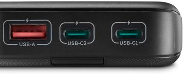 МАгод, 2 шт. USB-C, USB-A, швидка зарядка, портативний зарядний пристрій, антрацит, 20, 10000