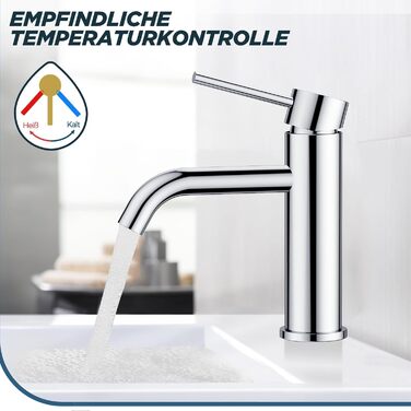 Змішувач для ванної кімнати FORIOUS з комплектом зливу, чорний, висота виливу 190 мм, однорідний, для умивальника, ванної кімнати