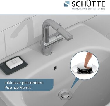 Змішувач для ванної SCHÜTTE 79710 LONDON з висувною лійкою, настінний, з донним клапаном, хром