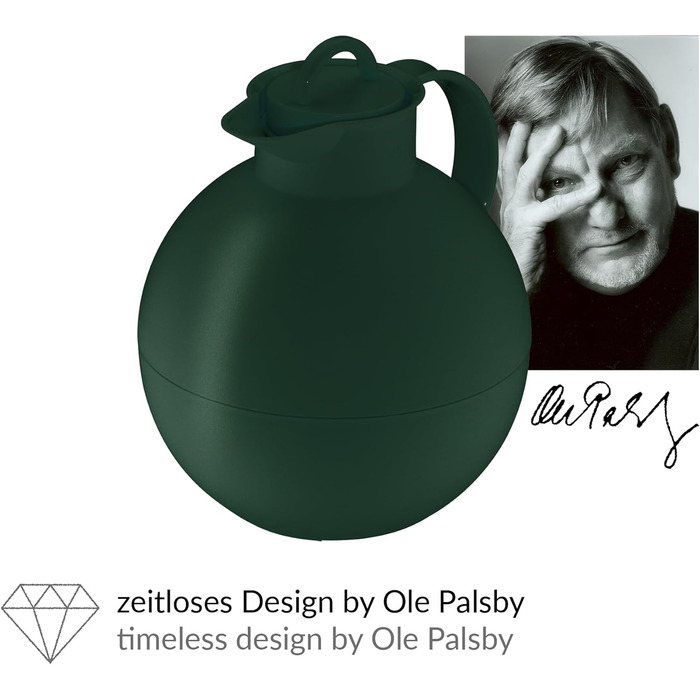 Термос Alfi Kugel 0.94л Smoke Pine Green: дизайнерський термос з нержавіючої сталі, BPA-free