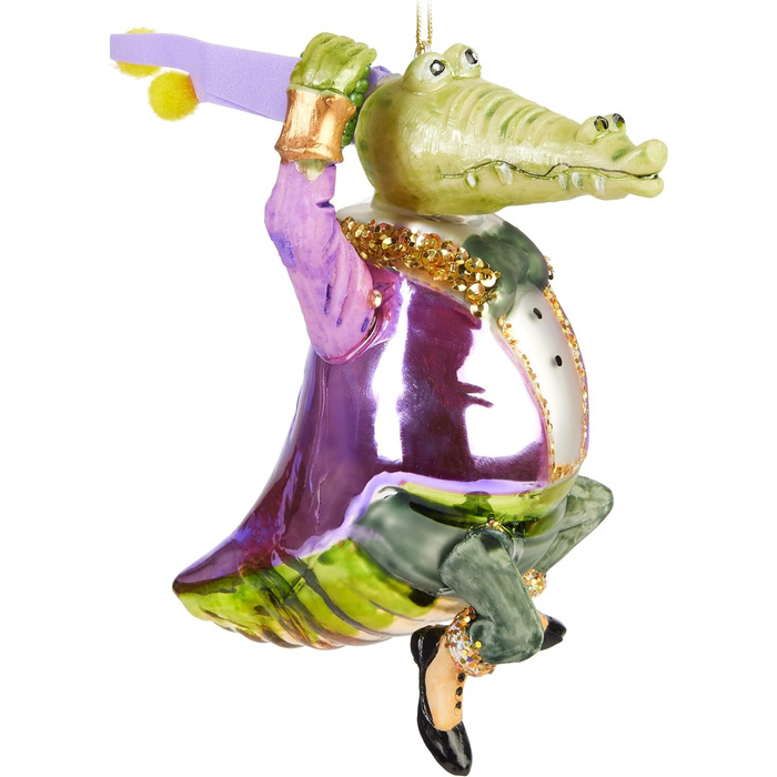 Крокодил на ялинку - Ручний розпис і видування з рота - Кумедні ялинкові прикраси - Фігурки для різдвяних прикрас