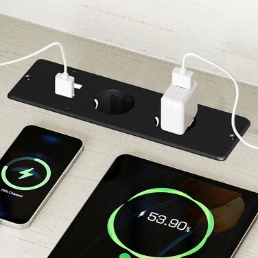Тумба під ТВ Coleshome з розетками, USB, LED, 4 відкриті полиці та 2 шухляди, 150x35x65 см, білий та горіх