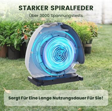 Тросовий барабан для садового шланга Giraffe Tools 25 м з висувною конструкцією, міцною основою, 7-функціональною насадкою та 360° поворотним кріпленням