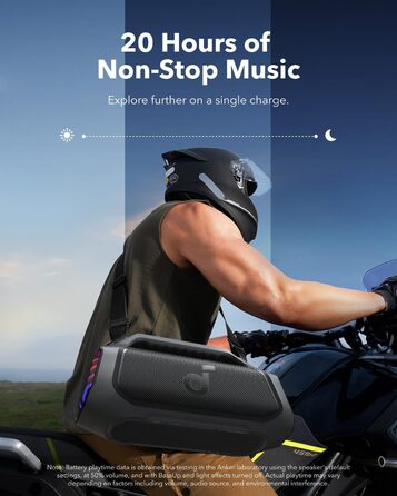 Soundcore Boom 2 Plus: Портативна Bluetooth колонка, 140W, IPX7, RGB, Power Bank, Чорний