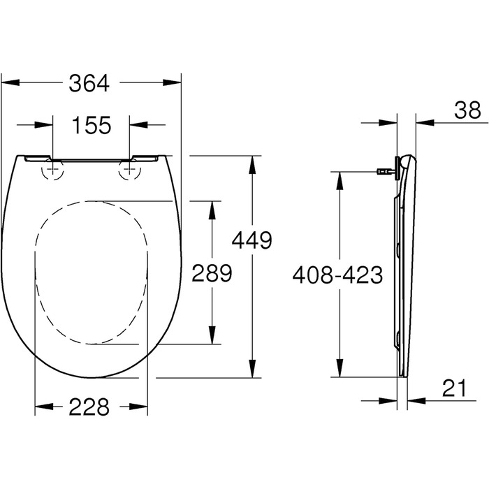 Керамічне сидіння для унітазу GROHE Bau з функцією Soft Close Slim 39923900, альпійський білий