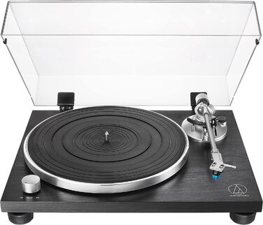 Програвач вінілу Audio-Technica AT-LPW30 з ремінним приводом, дерев'яний корпус, чорний колір