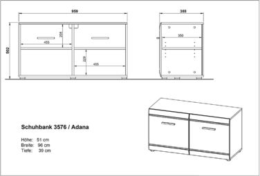 Біла, 40x96x86 см, 3581-84 GW-Adana Wood