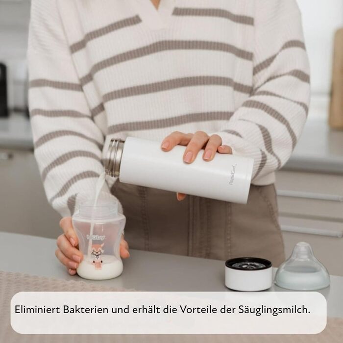 Nuby RapidCool™ - Готувальник дитячої суміші за 2 хвилини, з дозатором, ізотермічною пляшкою та цифровим дисплеєм - Ідеально для подорожей