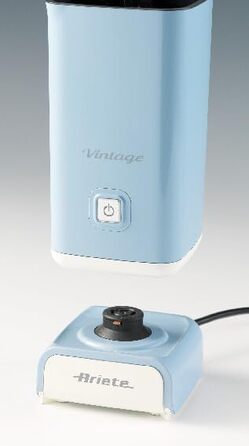 Ретро електричний піноутворювач молока в стилі ретро для капучино та гарячого шоколаду, молочна піна для капучино за 2 хвилини, ємність 250 мл, 500 Вт, синій світло-блакитний., 2878