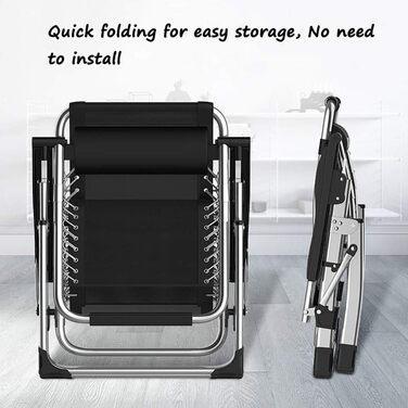 Лежак для відпочинку Klappbar, великий, для саду, патіо, пляжу, басейну, з подушкою, вантажопідйомність 200 кг (срібний)