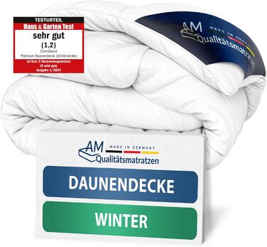 Пухова ковдра DormiGood Daunendecke 35x200, німецька якість, 100% пух, дихаюча, сертифікат Oeko-Tex, розмір 35x200 см