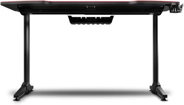 Ігровий стіл DRIFT GAMING з карбоновою поверхнею, великим килимком, підставками для чашок та навушників, регульованими ніжками, чорний (DRDZ200)