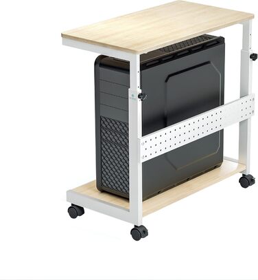 Підставка для комп'ютера EUREKA ERGONOMIC: регульована висота, ATX, для CPU, під стіл, з коліщатками та підкладкою для миші (колір: горіх)