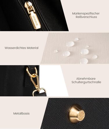 Сумка для ноутбука LOVEVOOK 15.6 дюймів, водонепроникна, для жінок, сумка-шоппер, шкіряна, для роботи, навчання, чорна, бежева, коричнева