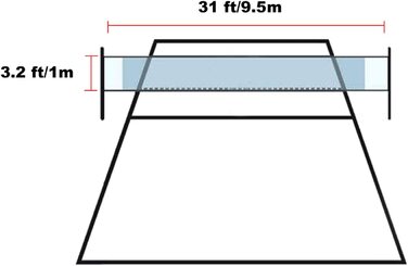 Волейбольна сітка Forestfish для саду, школи, заднього двору, пляжу, занять спортом на відкритому повітрі, 31 фут x 1 м 32 фути x 3 фути