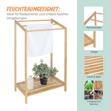 Підставка для рушників Relaxdays, бамбук, 3 перекладини