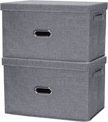 Ящик для зберігання тканинний ящик для зберігання коробка для зберігання аксесуарів для спальні органайзер ящик для зберігання з кришкою, (сірий комплект, S)