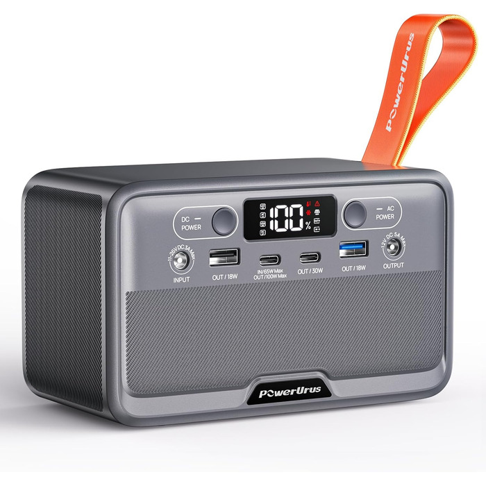 Портативна електростанція 89.6Wh LiFePO4 з акумулятором 100W (200W пік) та DC/USB/LED виходами, 12V прикурювачем для кемпінгу, подорожей та активного відпочинку