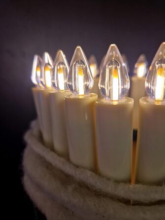 LED-свічки для ялинки Lumix SuperLight Flame Mini Elfenbein, 9 см, тепле біле світло, без пульта, таймер 4 години, розширений набір 6 шт.