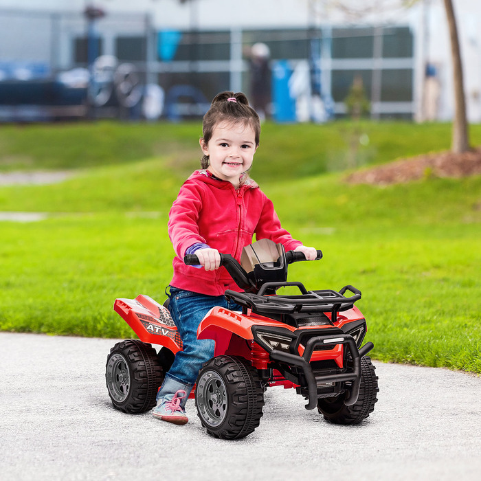 HOMCOM Mini Electric Quad, Дитяча електрична коляска для квадроциклів, для дітей 18-36 місяців, Дитячий мотоцикл Електричний квадроцикл, рожевий